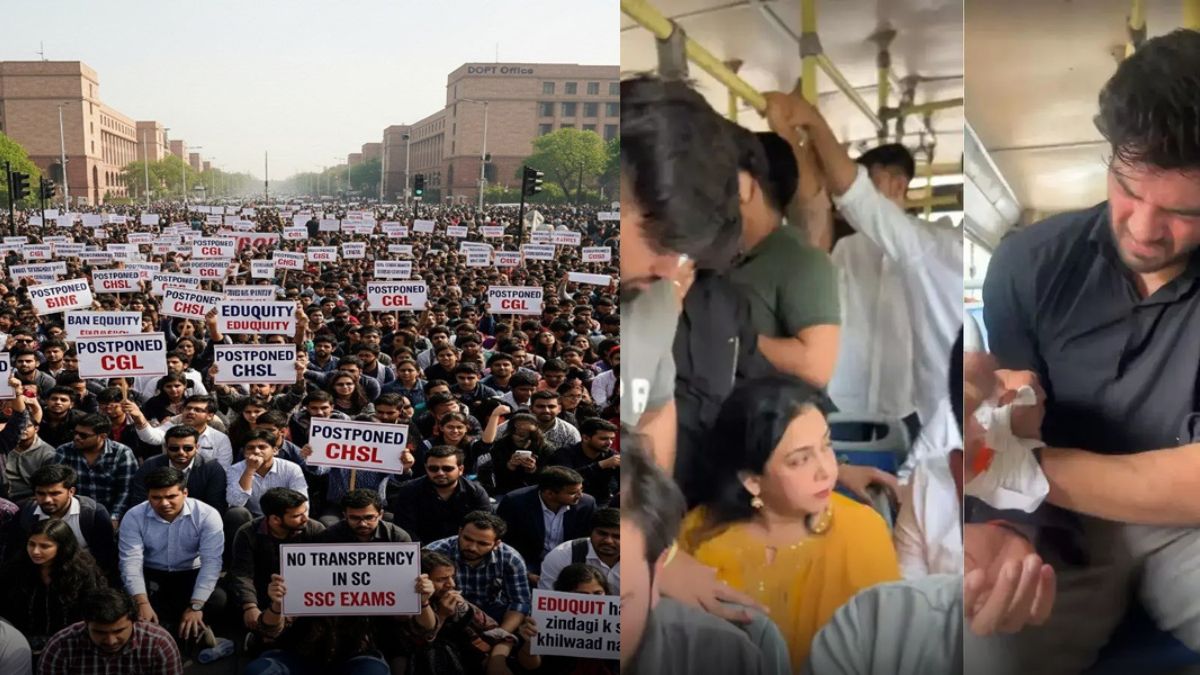 SSC aspirants protest at Jantar Mantar Delhi in 2025 demanding justice and transparency